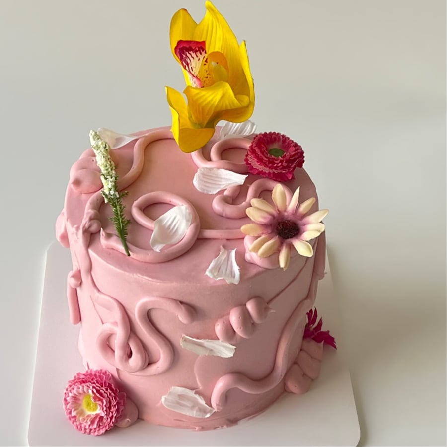 6inch Tall Flowers Cake