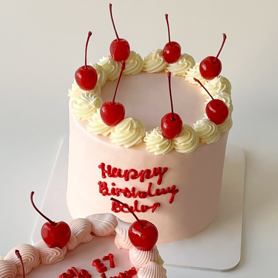 6inch Tall Cake w/Cherries