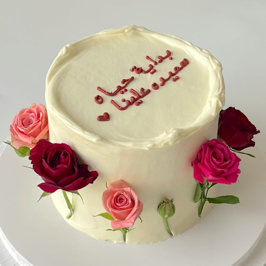 Tall Cake with Roses