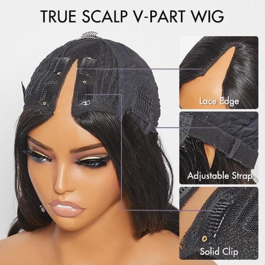 نص باروكه شعرطبيعي ١٠٠ بالميه النوع  V part (ويفي طبيعي )