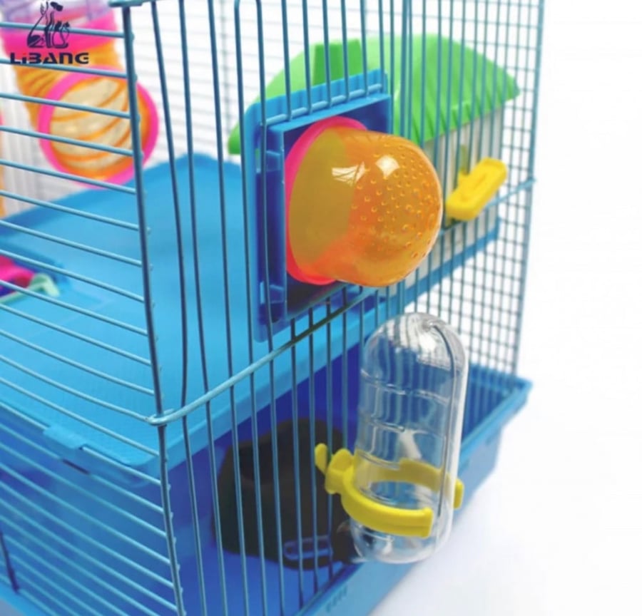 قفص هامستر وجربوع مكون من طابقين - حجم كبير Hamster Cage Single Layer Suitable For Syrian Dwarf Hamster, Gerbil, Mouse-Large