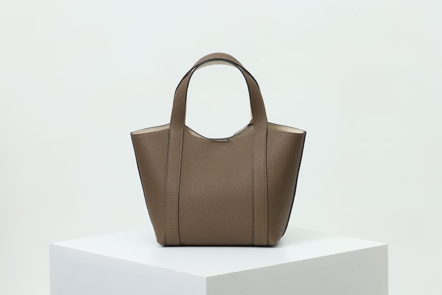حقيبة Moynat توت جلدية رمادي وأبيض