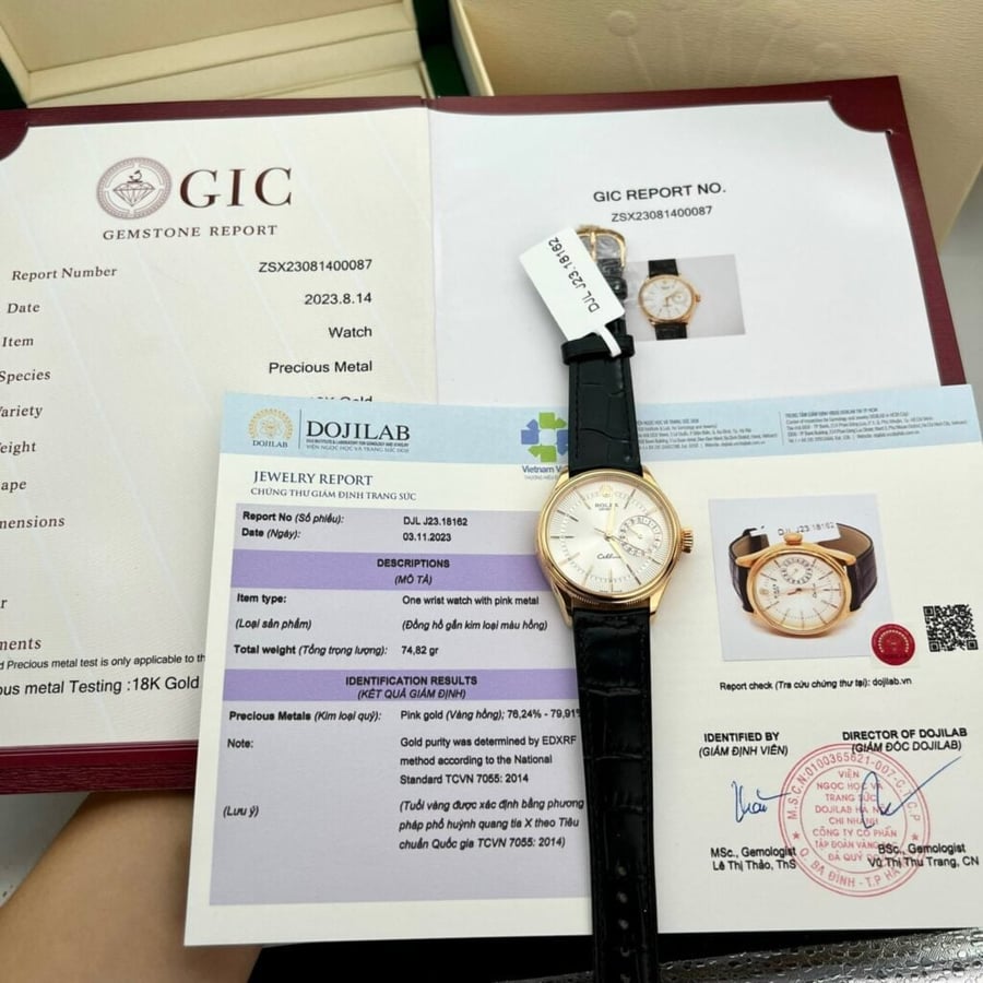 Rolex cellini date 50515 gold wrapped leather strap 39mm