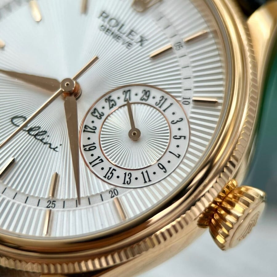 Rolex cellini date 50515 gold wrapped leather strap 39mm