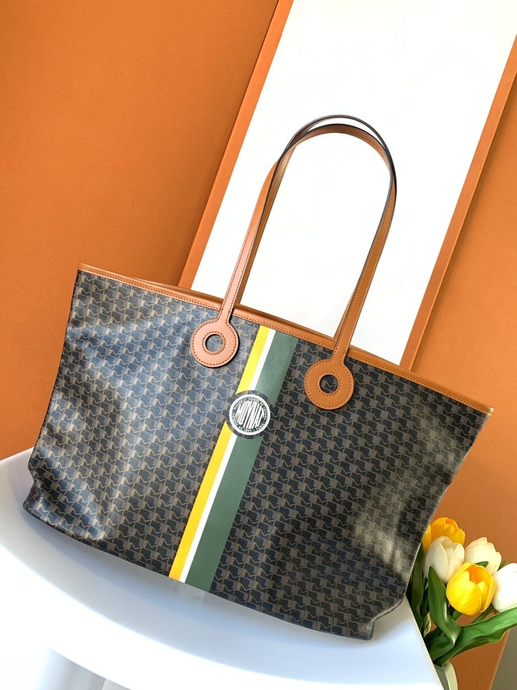 حقيبة Moynat توت من كانفاس بلون اسود\بني داكن