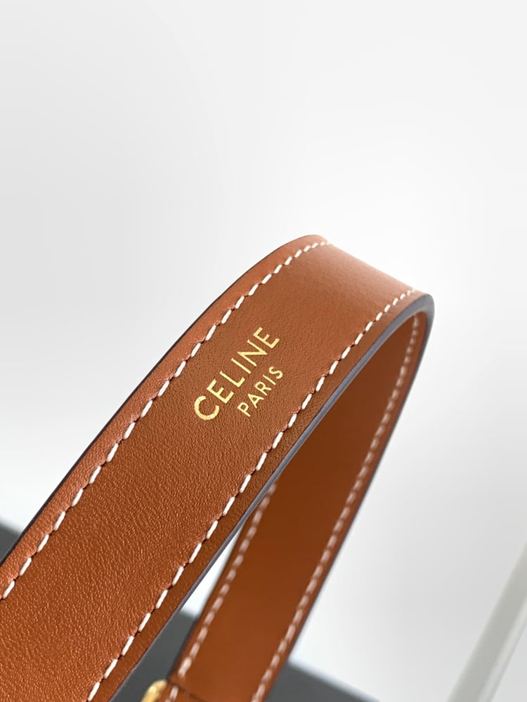 حقيبة يد CELINE جلدية من جلد البقر من AVA TRIOMPHE بلون ابيض