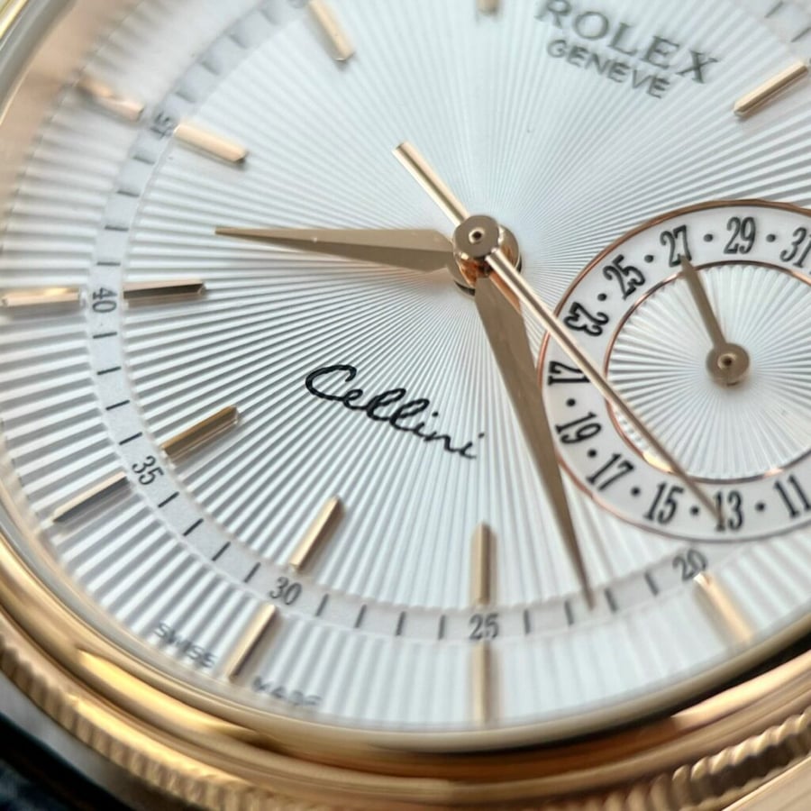 Rolex cellini date 50515 gold wrapped leather strap 39mm