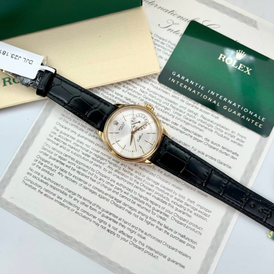Rolex cellini date 50515 gold wrapped leather strap 39mm
