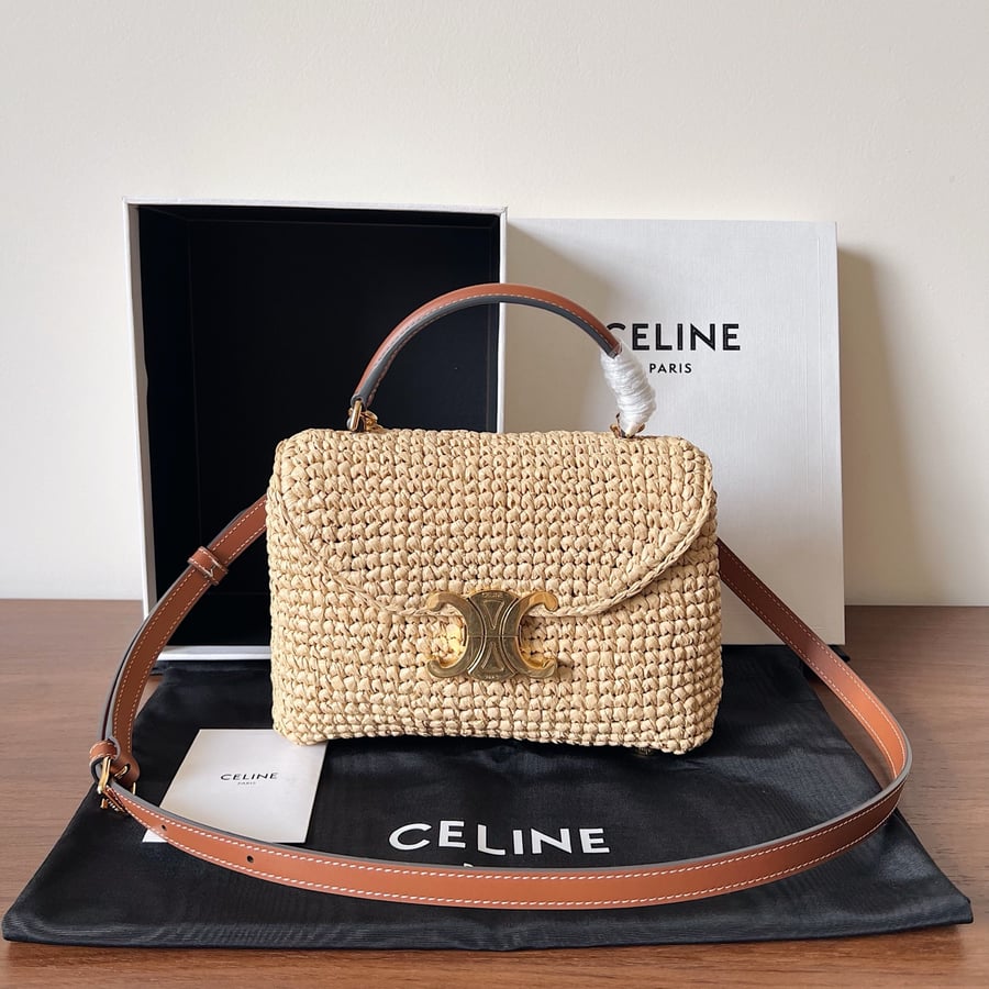 حقيبة يد تين نينو المنسوجة من TEEN CELINE LOLA بلون بني