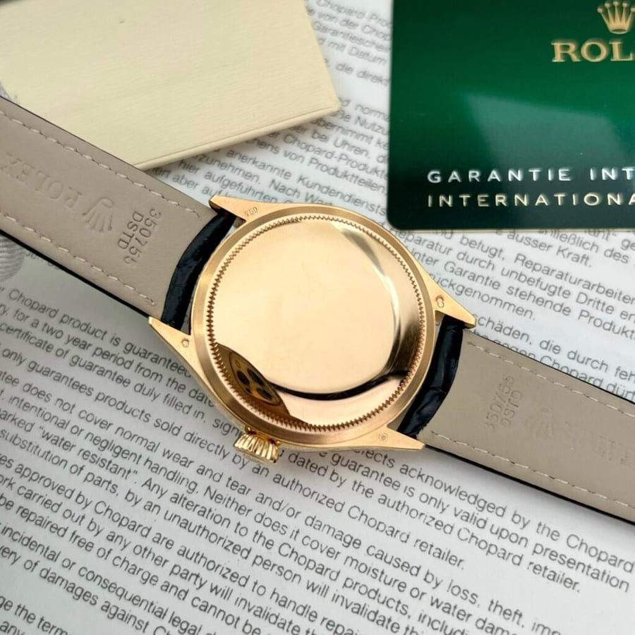 Rolex cellini date 50515 gold wrapped leather strap 39mm