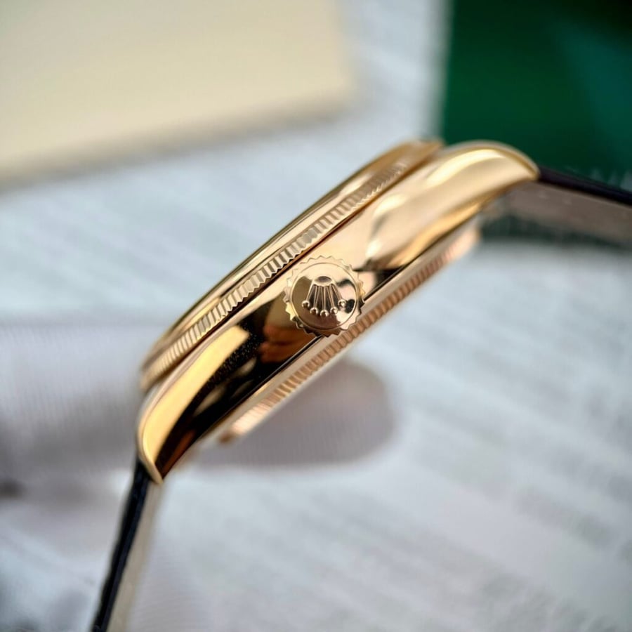 Rolex cellini date 50515 gold wrapped leather strap 39mm