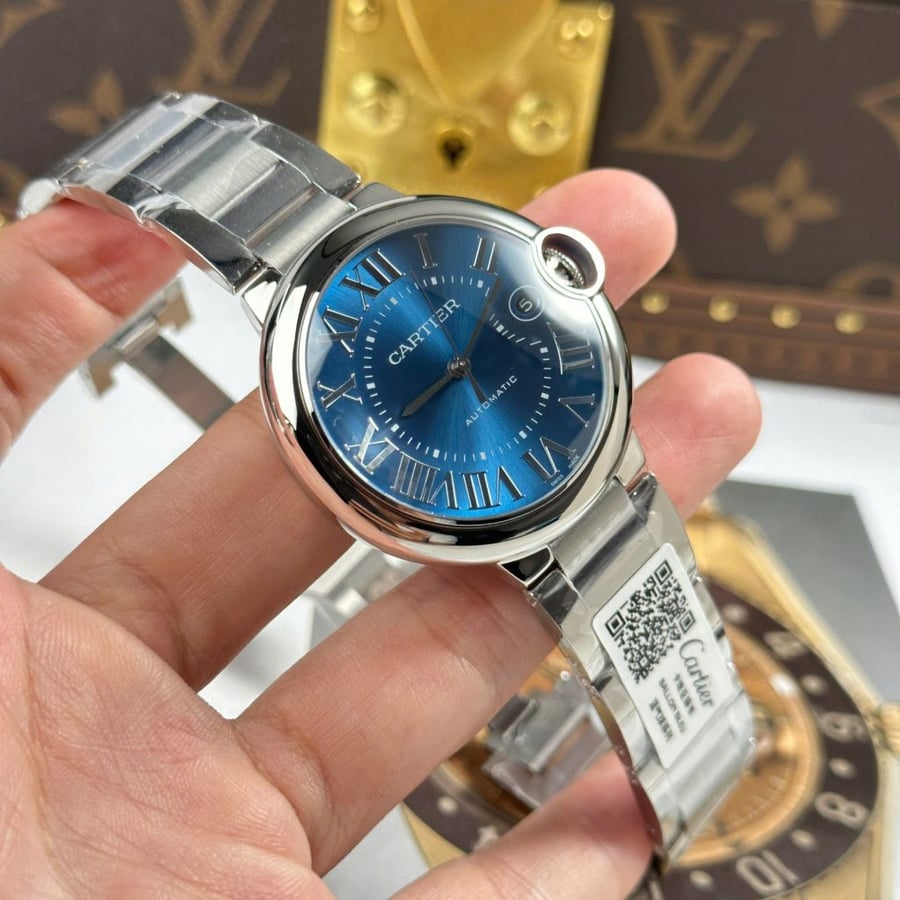 Cartier Balloon Blue Copies Watches Blue Dial Metal Wire