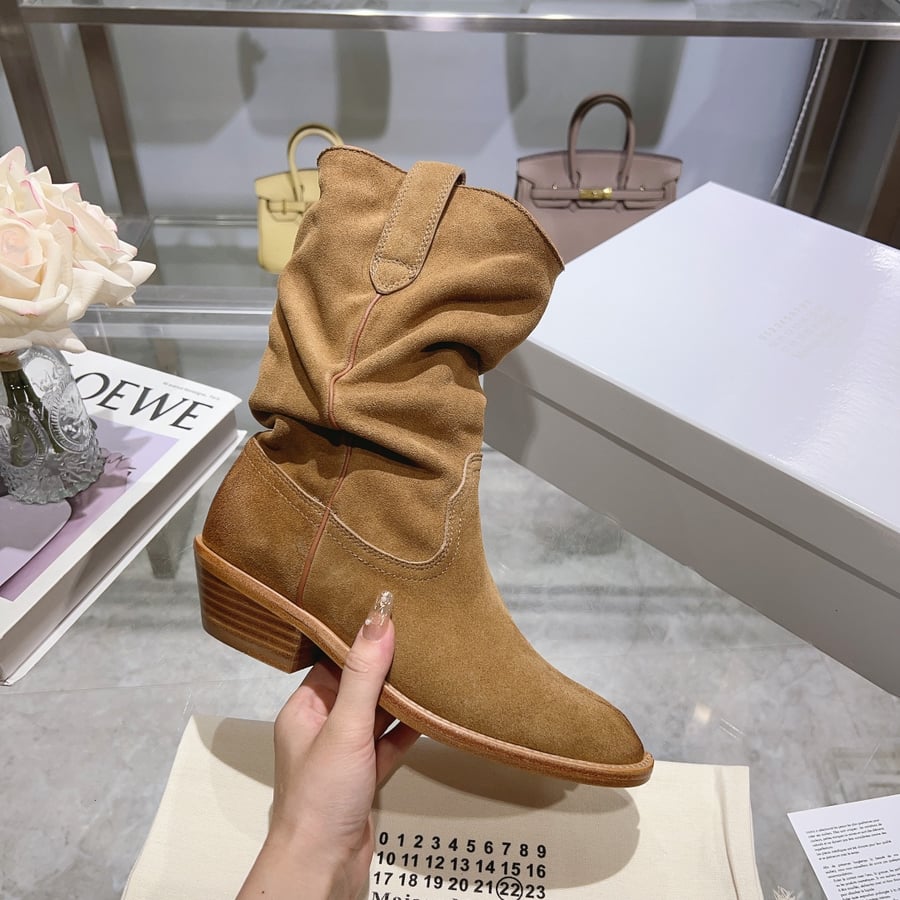 Maison Margiela أحذية رعاة البقر فائقة الأناقة أحذية مارجيلا الفريدة القابلة للطي