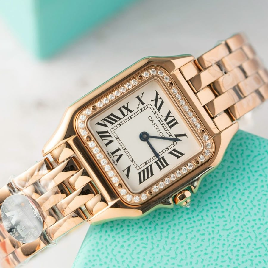 cartier panthere women’s  rose gold quartz 27mm