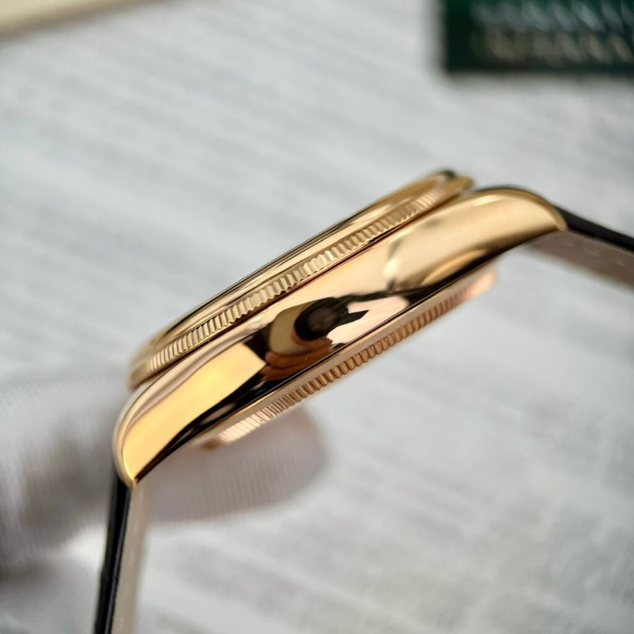 Rolex cellini date 50515 gold wrapped leather strap 39mm