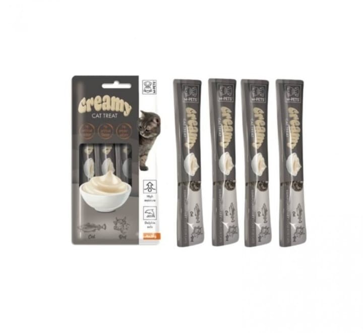 ام-بتس كريمي مكافئات بطعم اللحم البقري وسمك القد بالمرق 4*15g