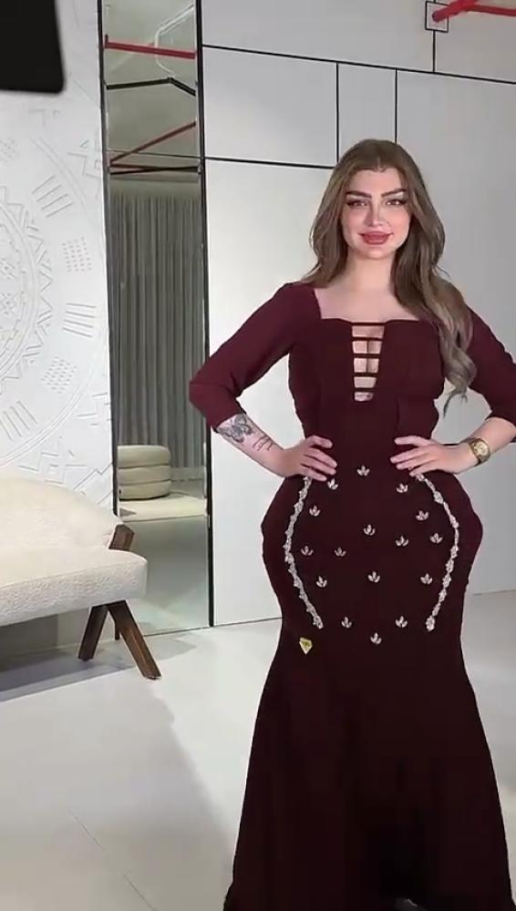 فستان نسائي كريب تطريز