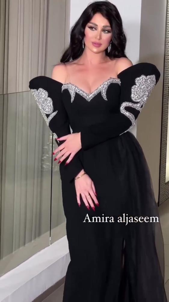 فستان نسائي سهره قماش كريب استرتش