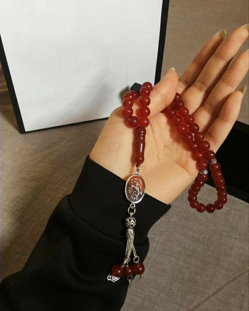 سبحة ملكية فضة إيطالي خالص عيار 925 مع نحت اسمك على حجر كريم