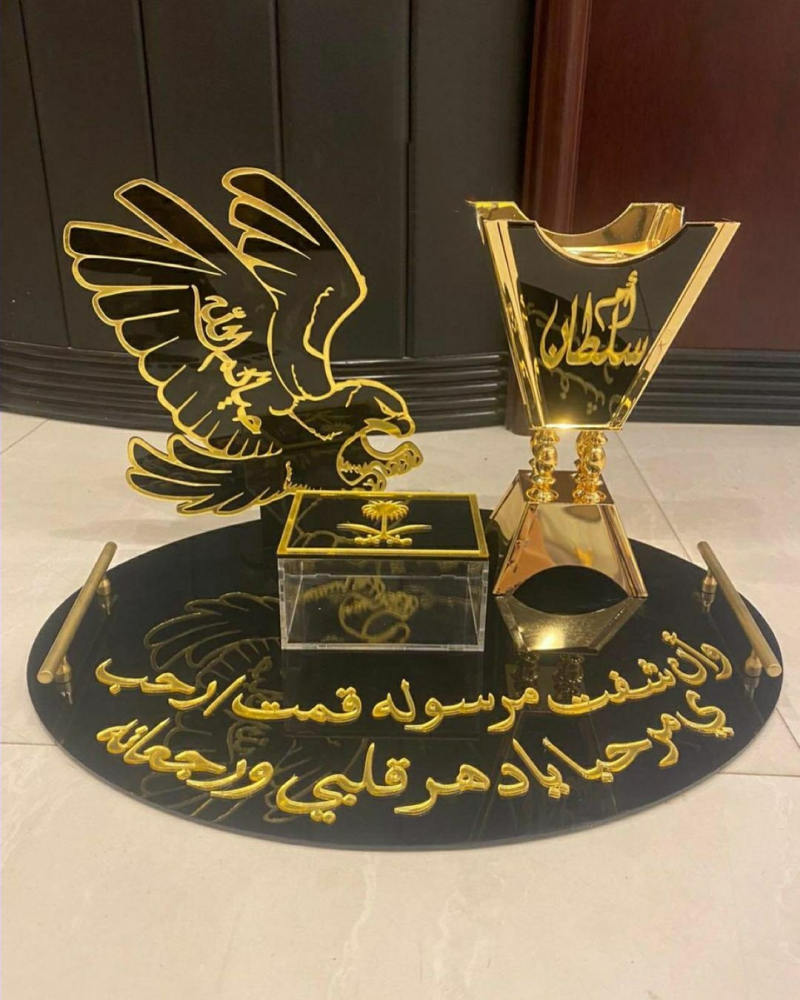 طقم مباخر ملكي رخام مضغوط اكريلك بالاسم