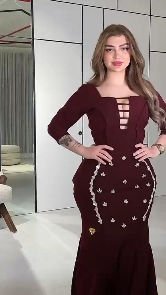 فستان نسائي كريب تطريز
