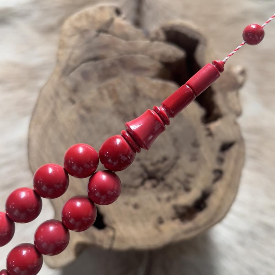 Old red bowling pin