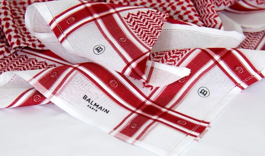 شماغ BALMAIN أحمر  BLD Limited Edition