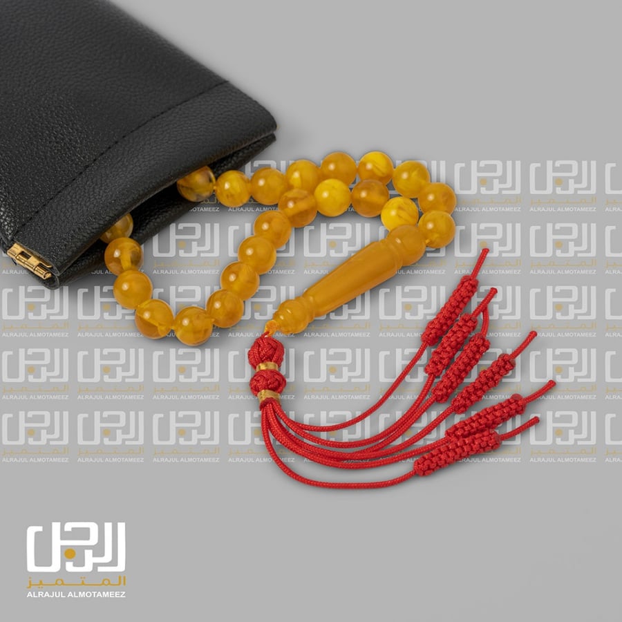 مسبحة بكلايت بلجيكي باللون الاصفر  من فالور