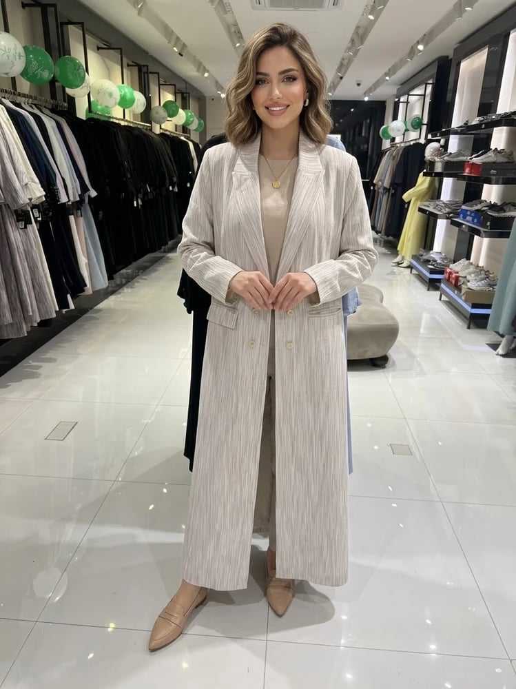 بليزر لينن مخطط مبطن