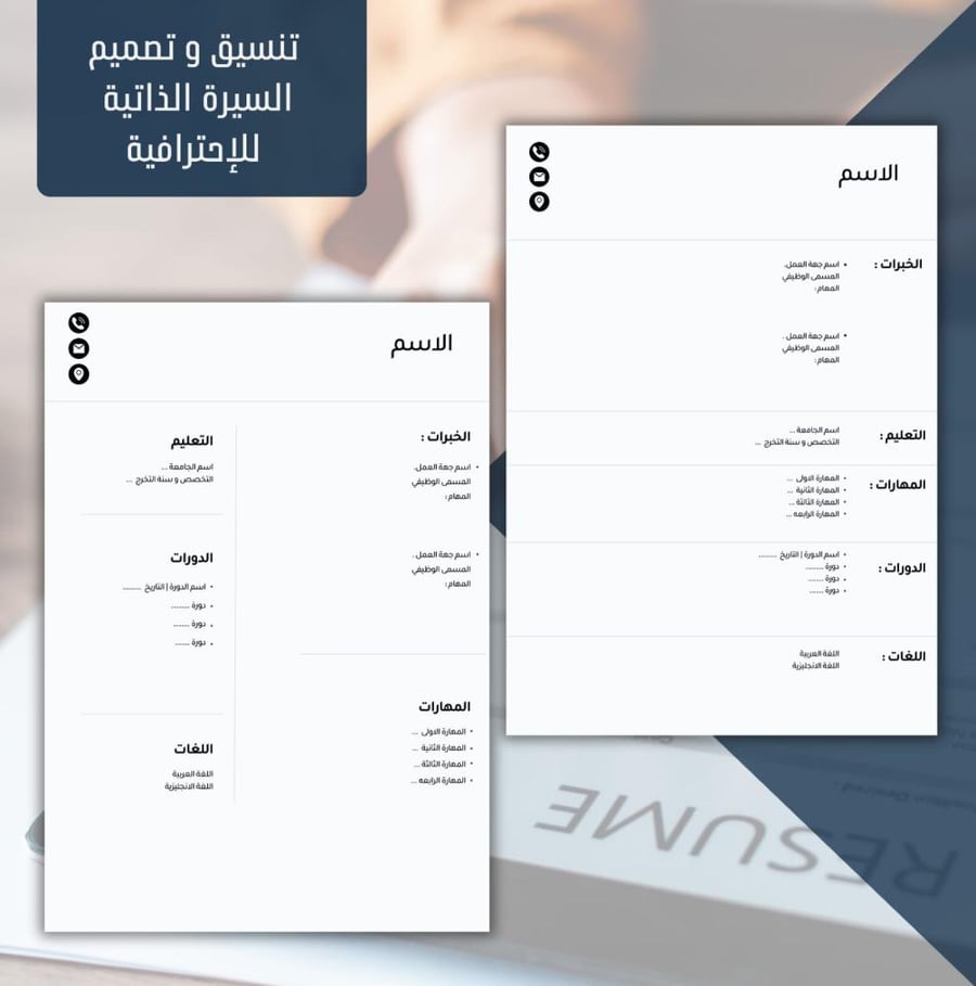 Formatting and translating the CV into only one language