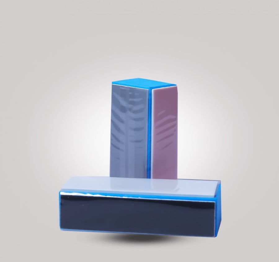 Multicolored four-sided nail polishing sponge