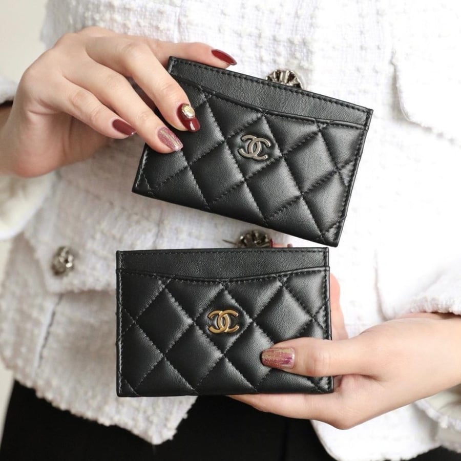 Chanel wallet lambskin leather