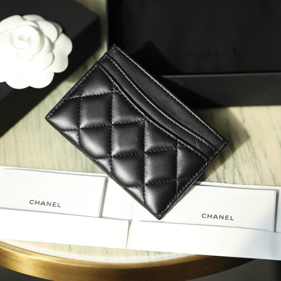 Chanel wallet lambskin leather