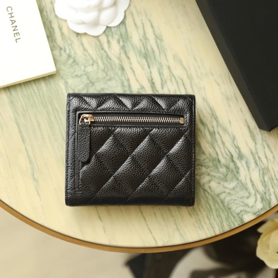 Chanel classic small flap waleet caviar leather phw