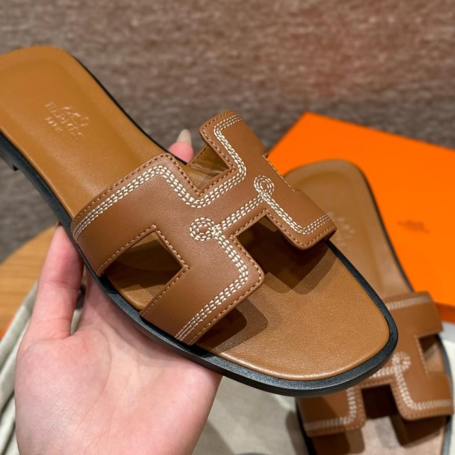 Hermès Gold Oran swift Sandals