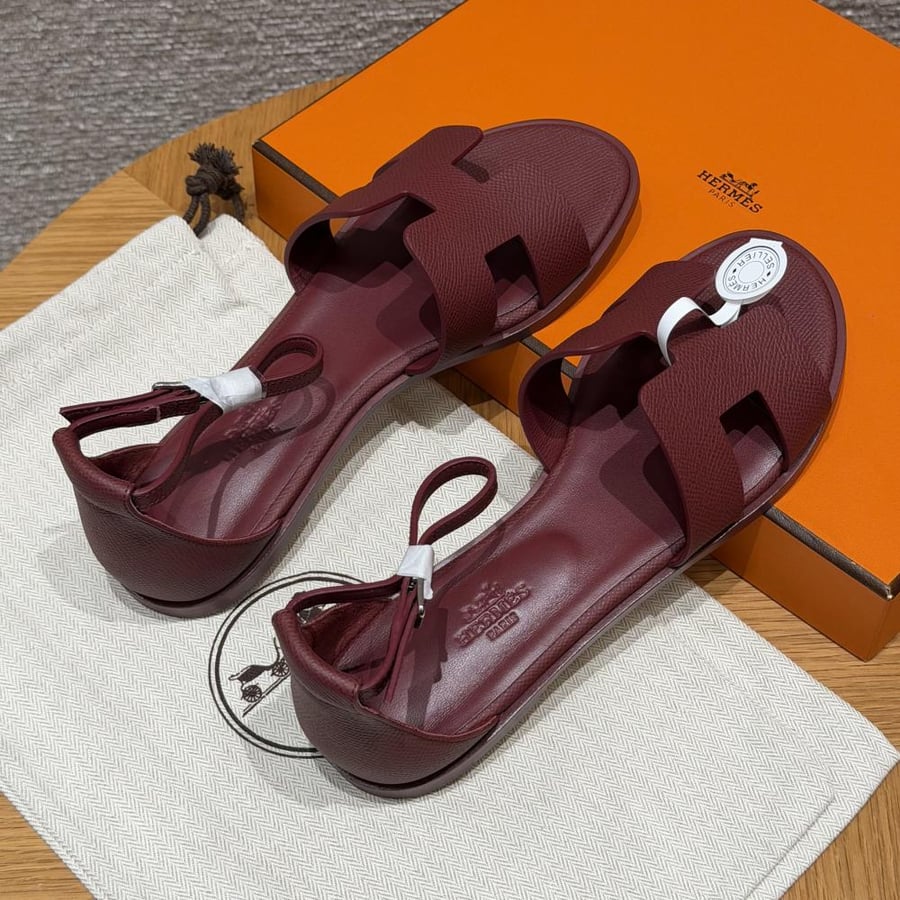 Hermès Santorini Blue Denim Sandals