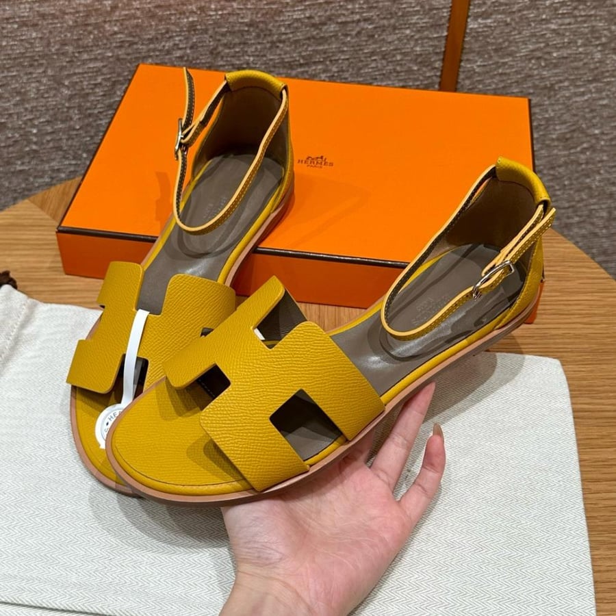 Hermès Santorini Yellow Swift Sandals