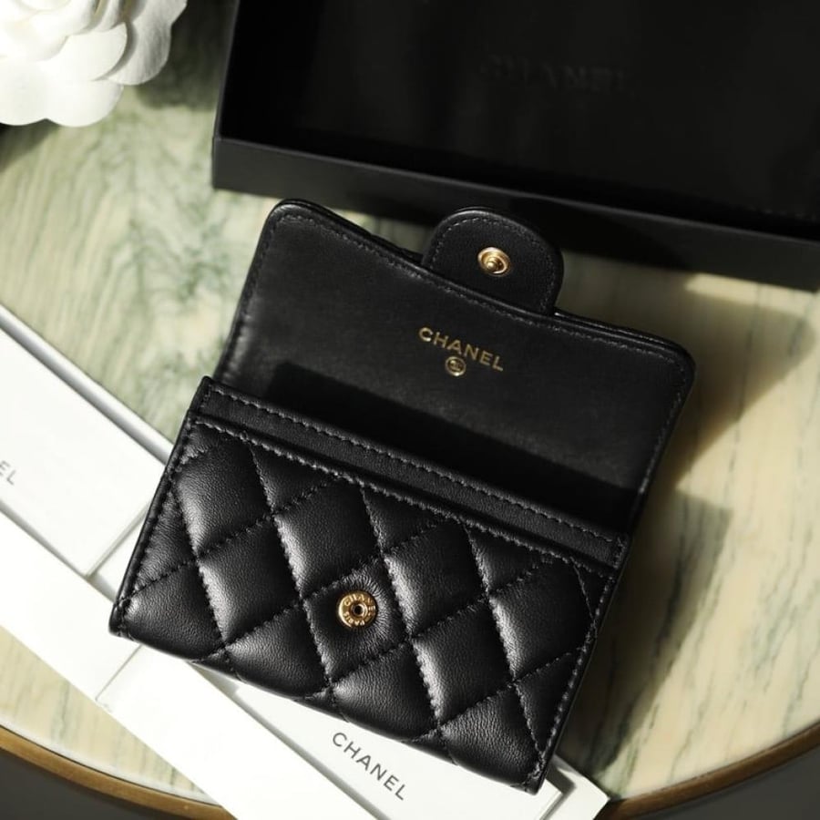 Chanel wallet lambskin leather