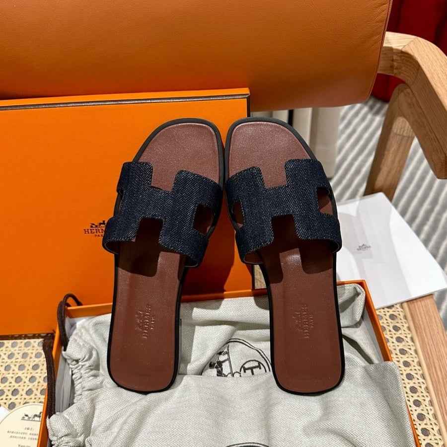 Hermes Oran Denim Sandals