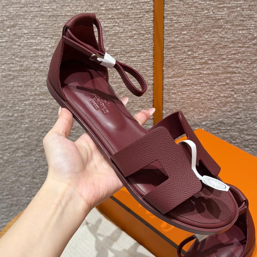Hermès Santorini Blue Denim Sandals