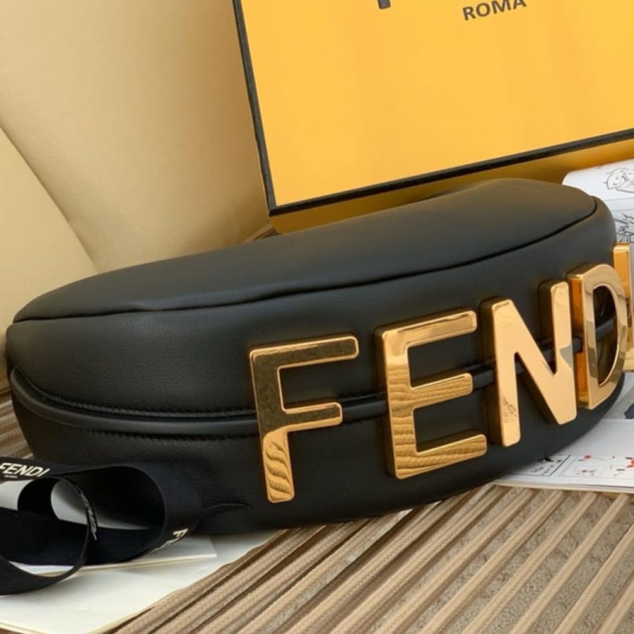 Fendigraphy Small Black leather