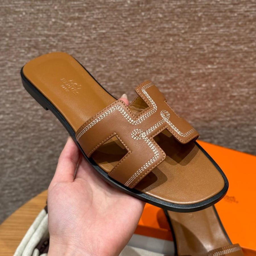 Hermès Gold Oran swift Sandals