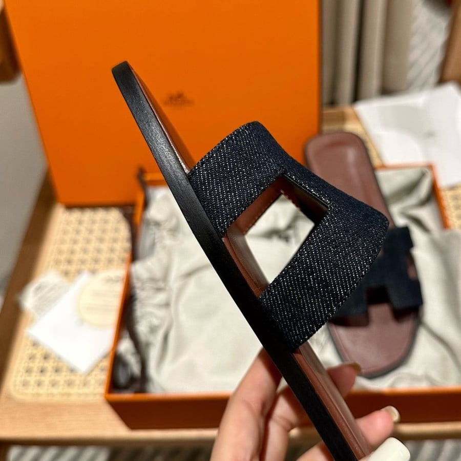 Hermes Oran Denim Sandals