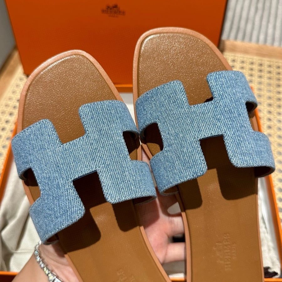 Hermes Oran Denim Sandals