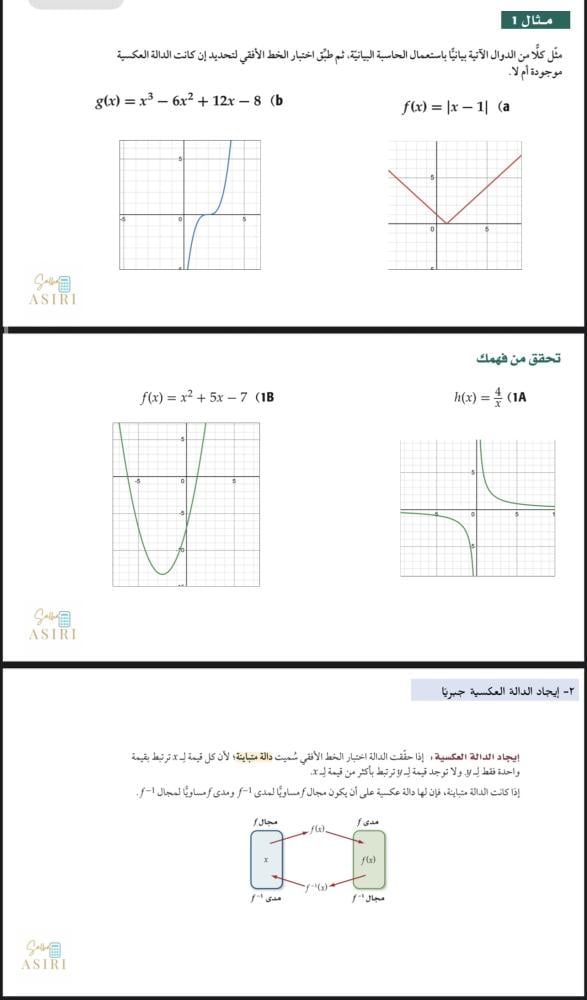 دروس الفصل الاول تحليل الدوال