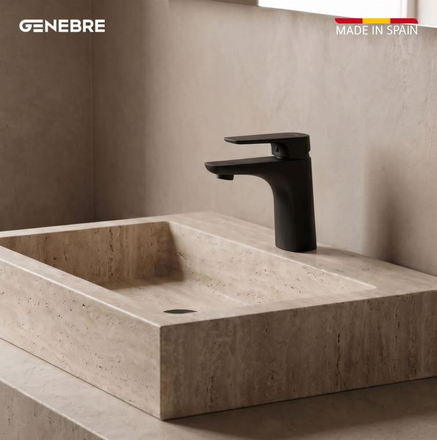 خلاط مغسلة 66 41 32 64130 KORAL اسباني GENEBRE اسود قصير