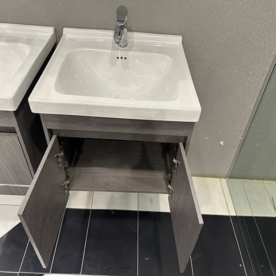 مغسلة خشب رمادي 60 سم