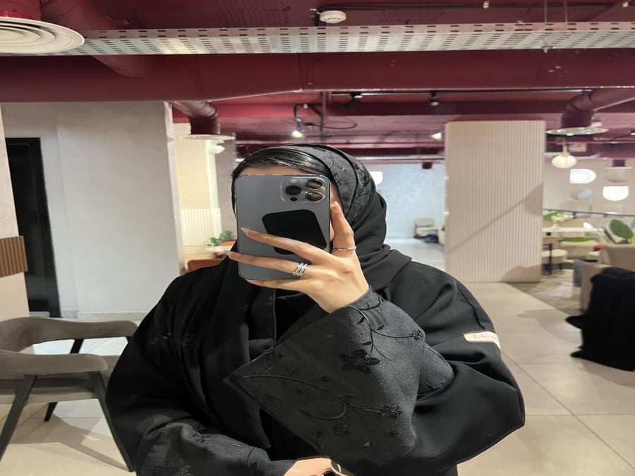 عباية رهف تطريز اسود