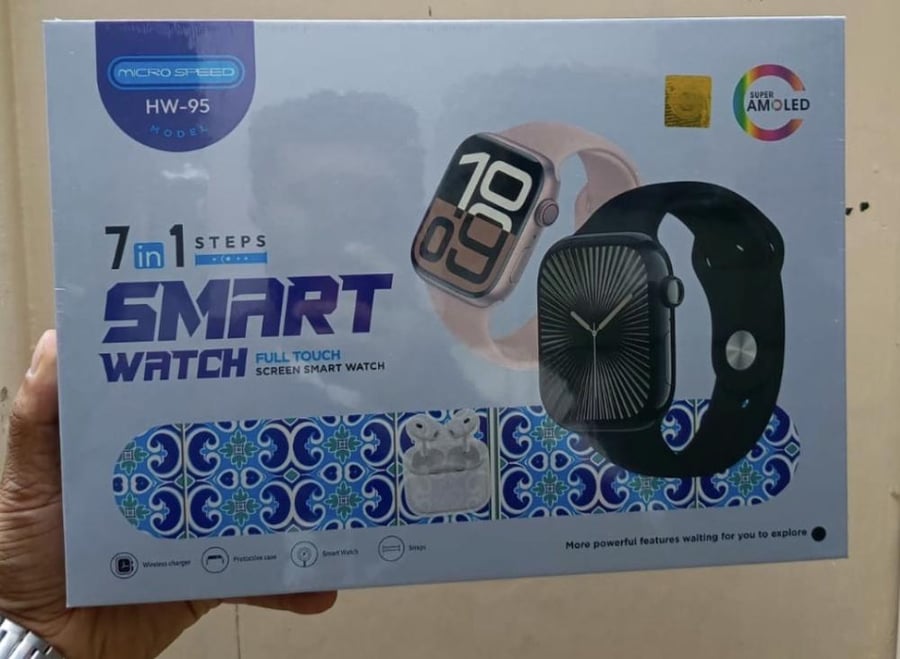 ساعة شبيهة ابل سبع اساور وتركب على جميع الجوالات