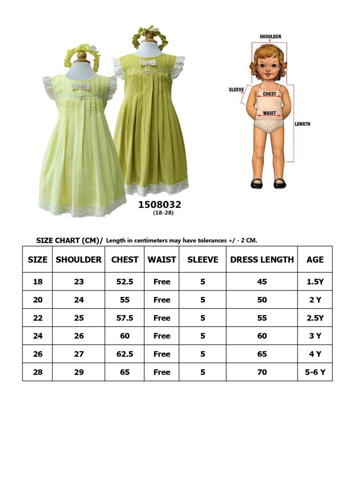 Girls' dress (sizes 18 months - 6 years)